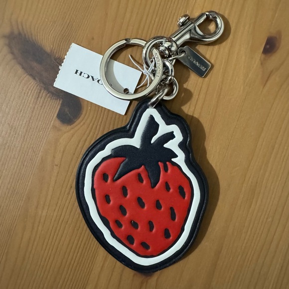 🍓Coach Strawberry Leather Bag Charm - Picture 4 of 7